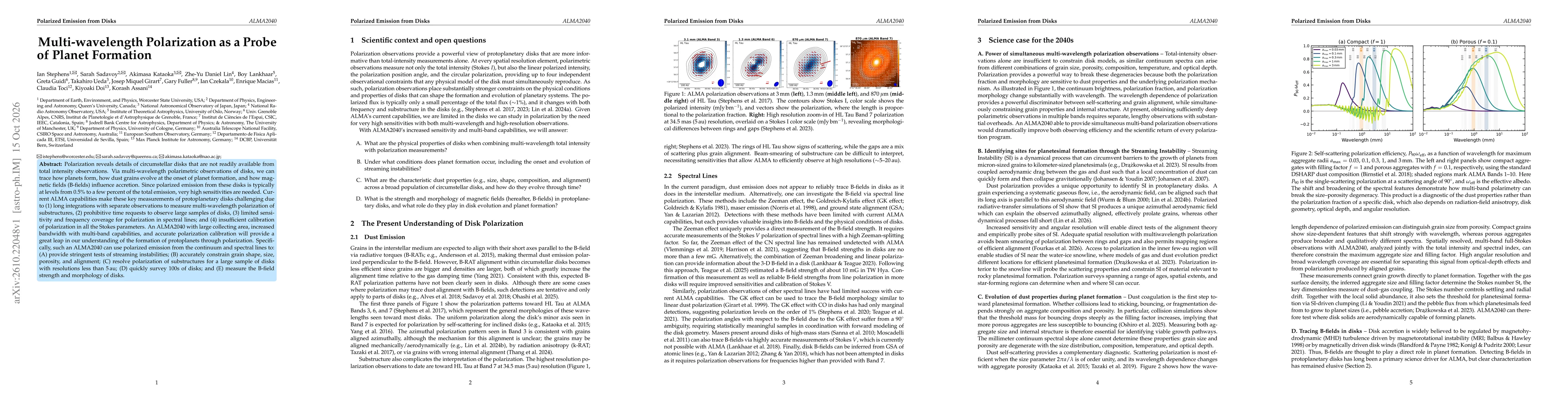 Thumbnail for Multi-wavelength Polarization as a Probe of Planet Formation