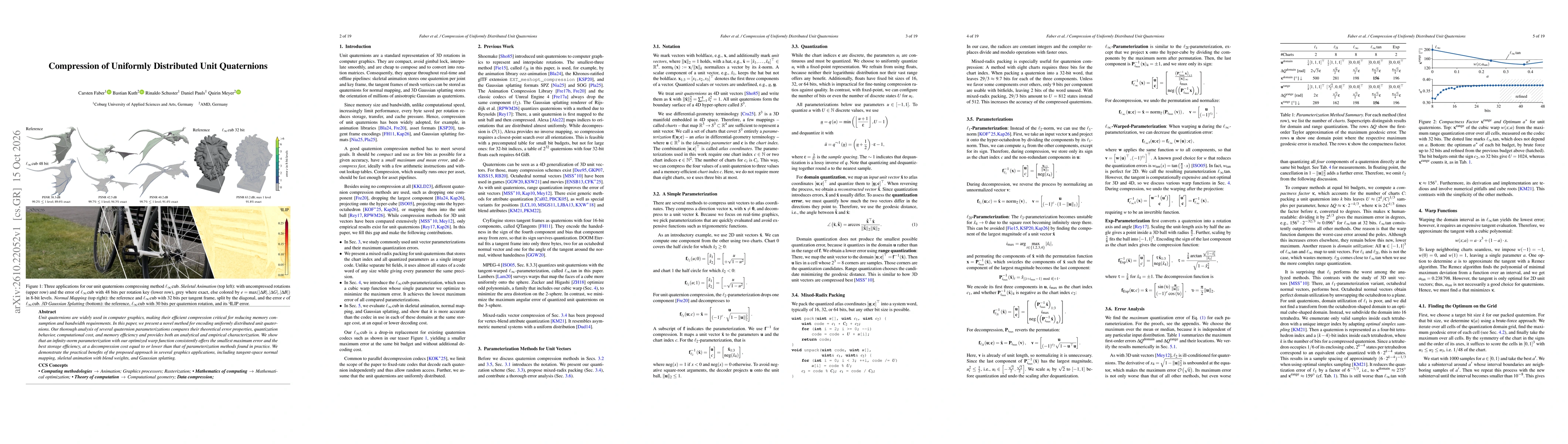 Thumbnail for Compression of Uniformly Distributed Unit Quaternions