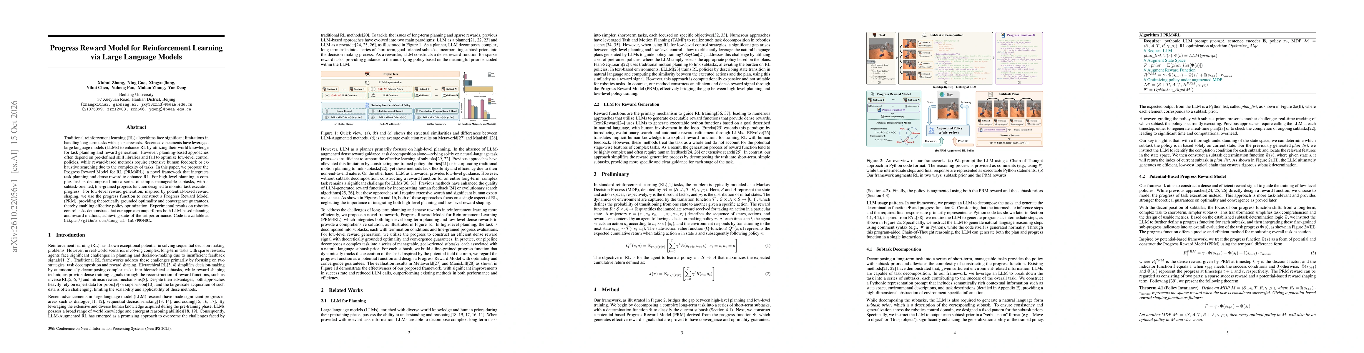 Thumbnail for Progress Reward Model for Reinforcement Learning via Large Language Models