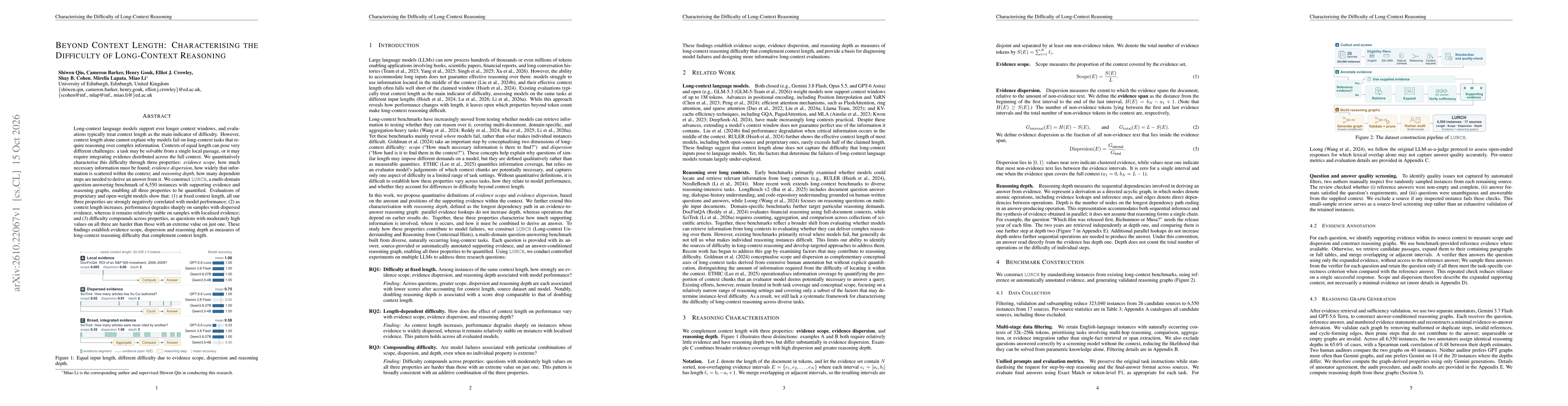 Thumbnail for Beyond Context Length: Characterising the Difficulty of Long-Context Reasoning