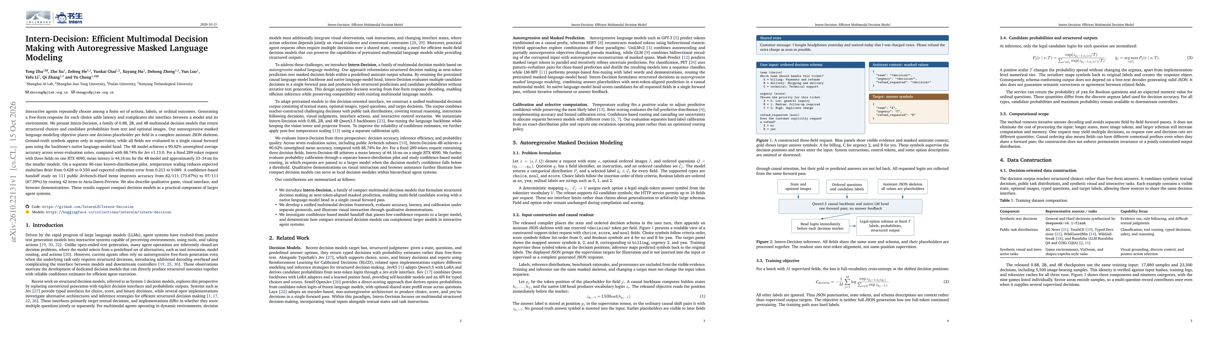 Thumbnail for Intern-Decision: Efficient Multimodal Decision Making with Autoregressive Masked Language Modeling