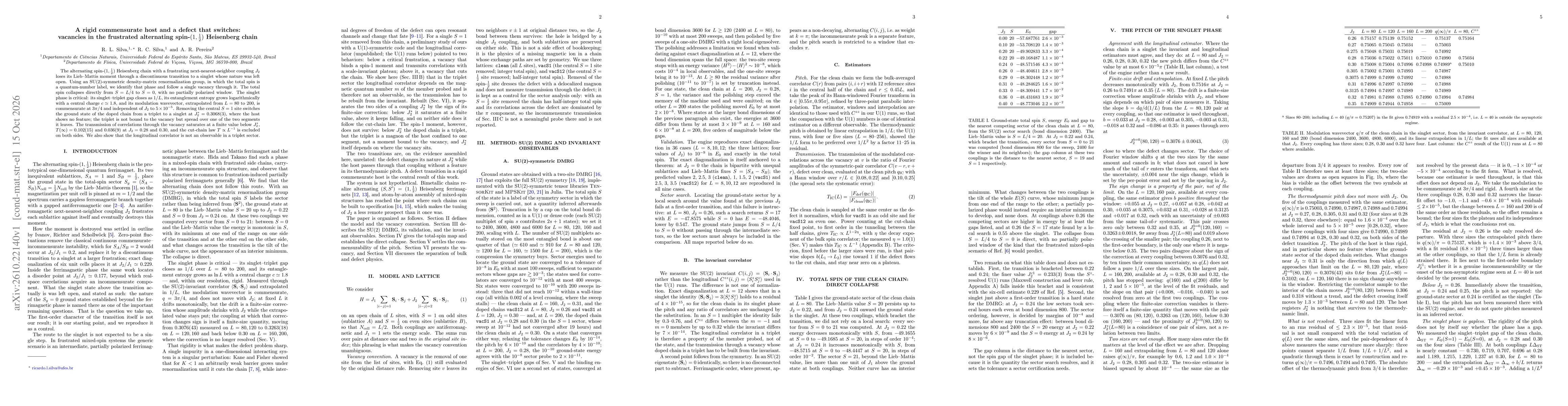 Thumbnail for A rigid commensurate host and a defect that switches: vacancies in the frustrated alternating spin-(1, 1/2) Heisenberg chain