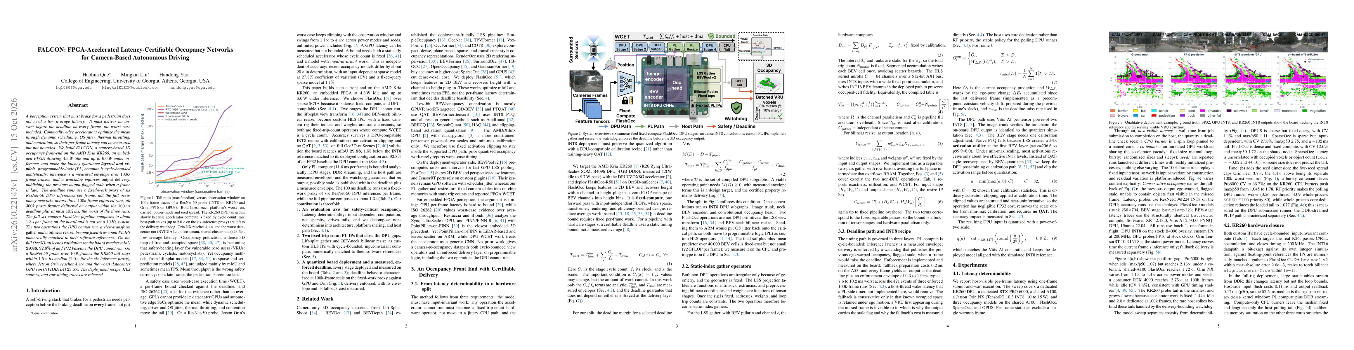 Thumbnail for FALCON: FPGA-Accelerated Latency-Certifiable Occupancy Networks for Camera-Based Autonomous Driving