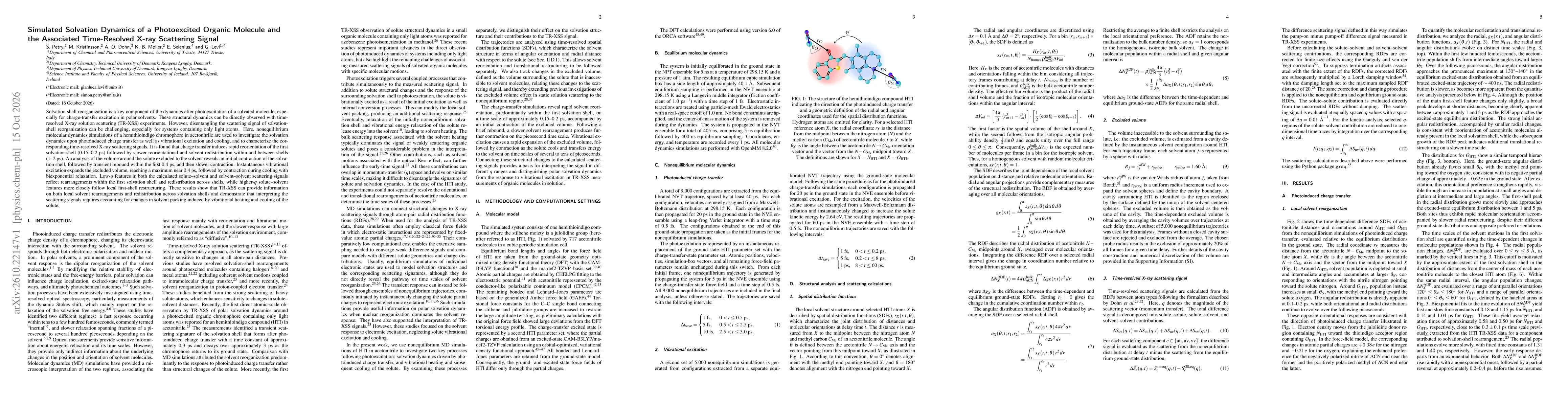 Thumbnail for Simulated Solvation Dynamics of a Photoexcited Organic Molecule and the Associated Time-Resolved X-ray Scattering Signal