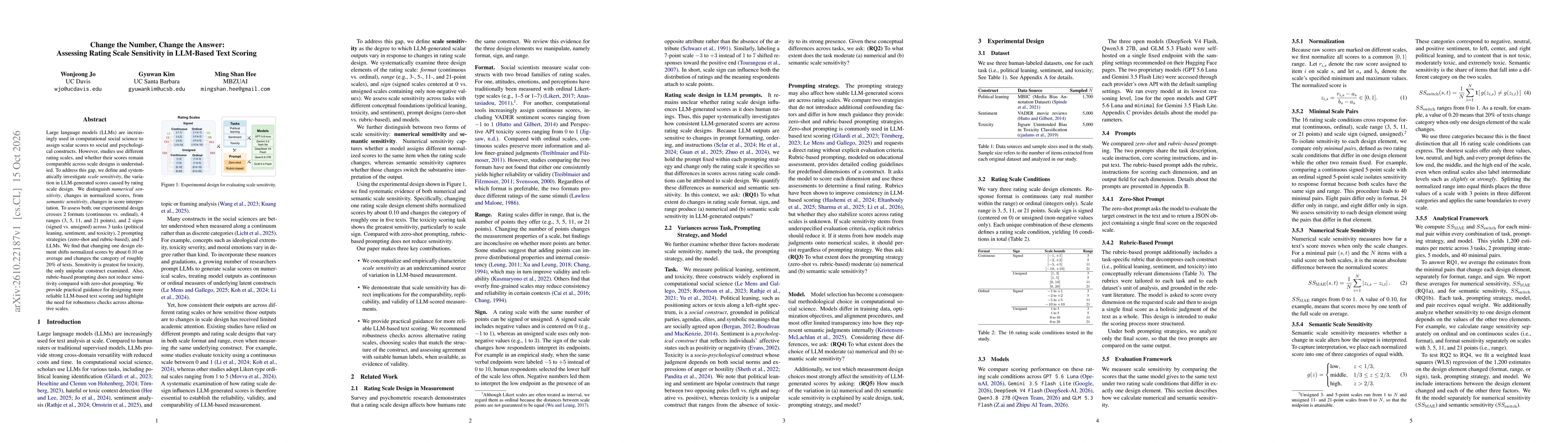 Thumbnail for Change the Number, Change the Answer: Assessing Rating Scale Sensitivity in LLM-Based Text Scoring