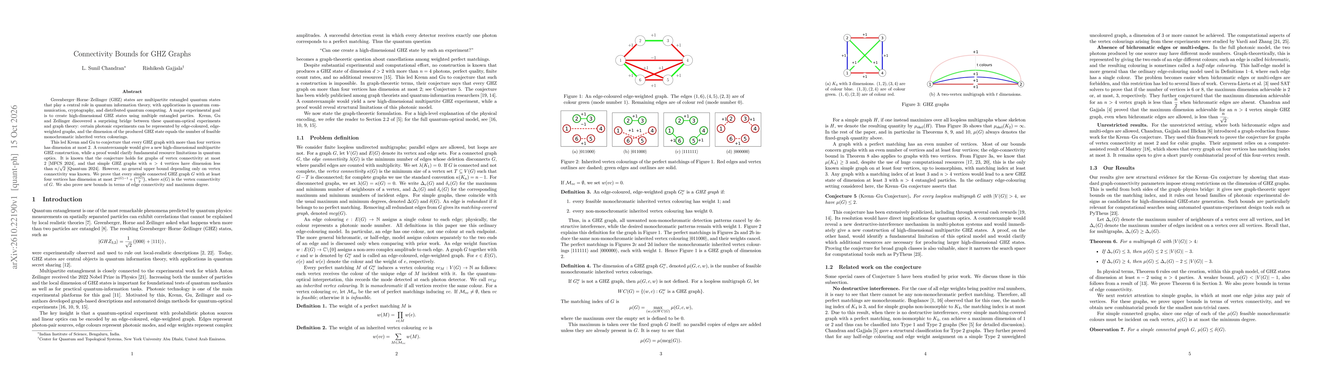 Thumbnail for Connectivity Bounds for GHZ Graphs