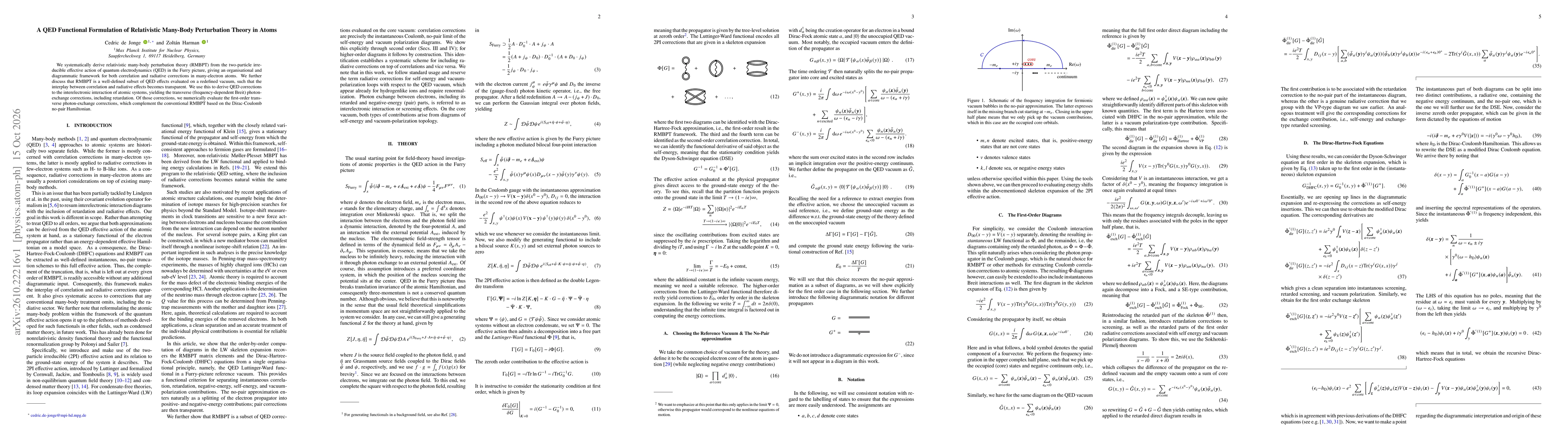 Thumbnail for A QED Functional Formulation of Relativistic Many-Body Perturbation Theory in Atoms