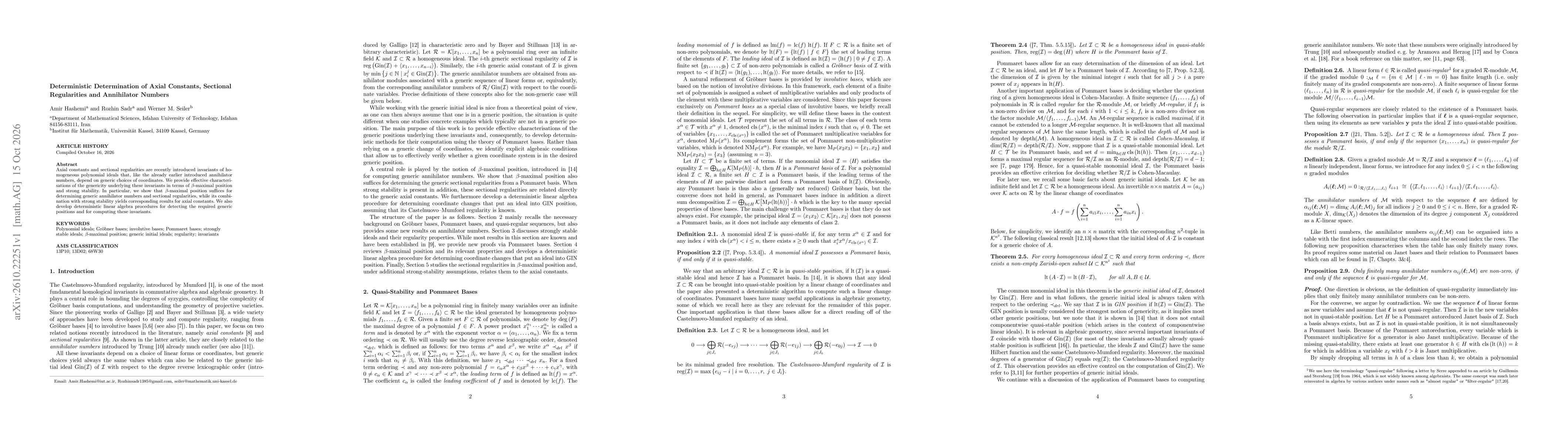 Thumbnail for Deterministic Determination of Axial Constants, Sectional Regularities and Annihilator Numbers
