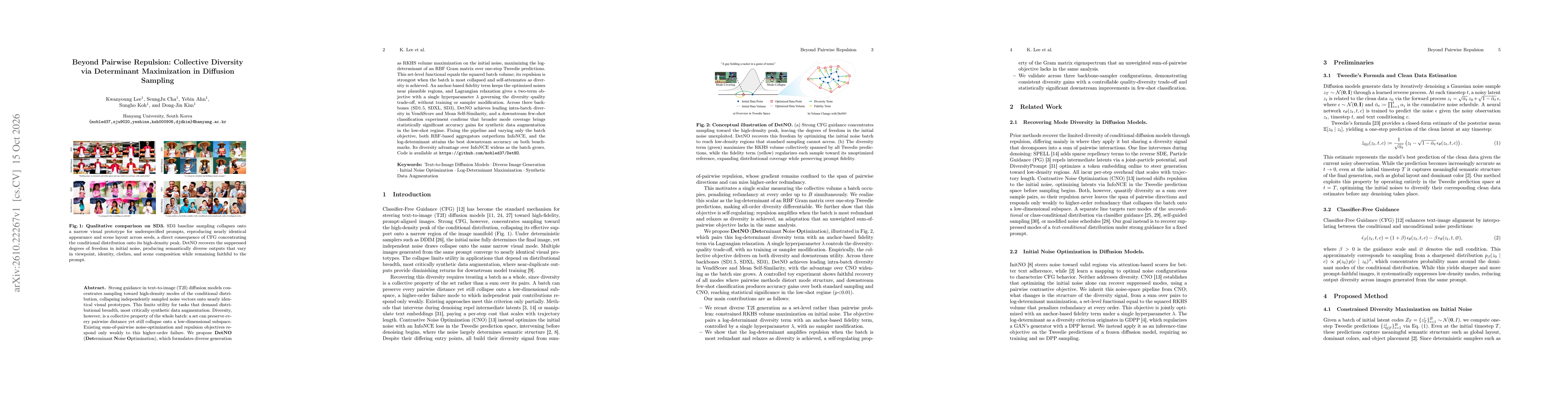 Thumbnail for Beyond Pairwise Repulsion: Collective Diversity via Determinant Maximization in Diffusion Sampling