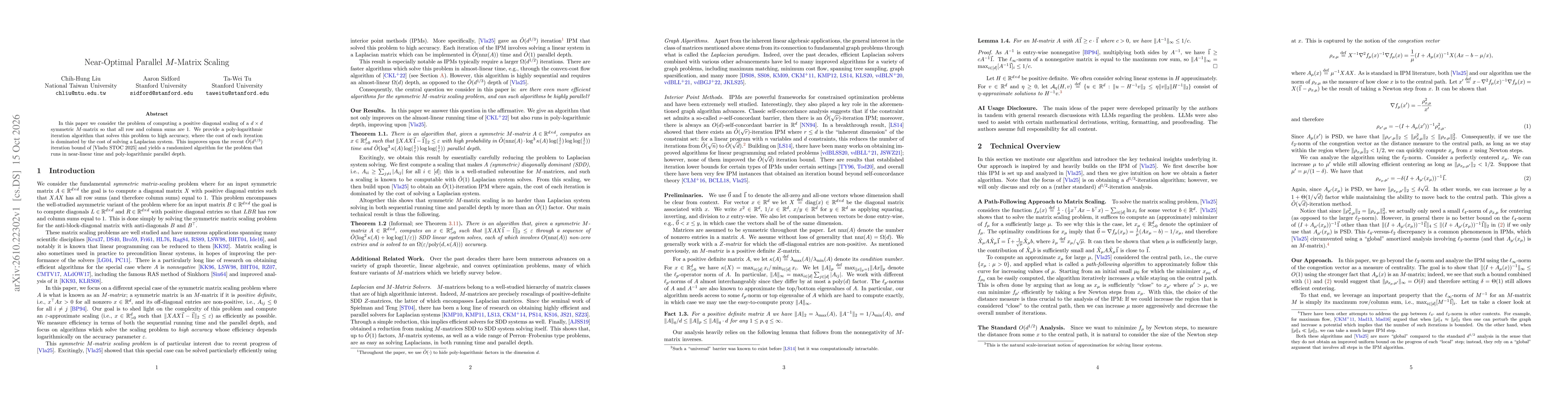 Thumbnail for Near-Optimal Parallel $M$-Matrix Scaling