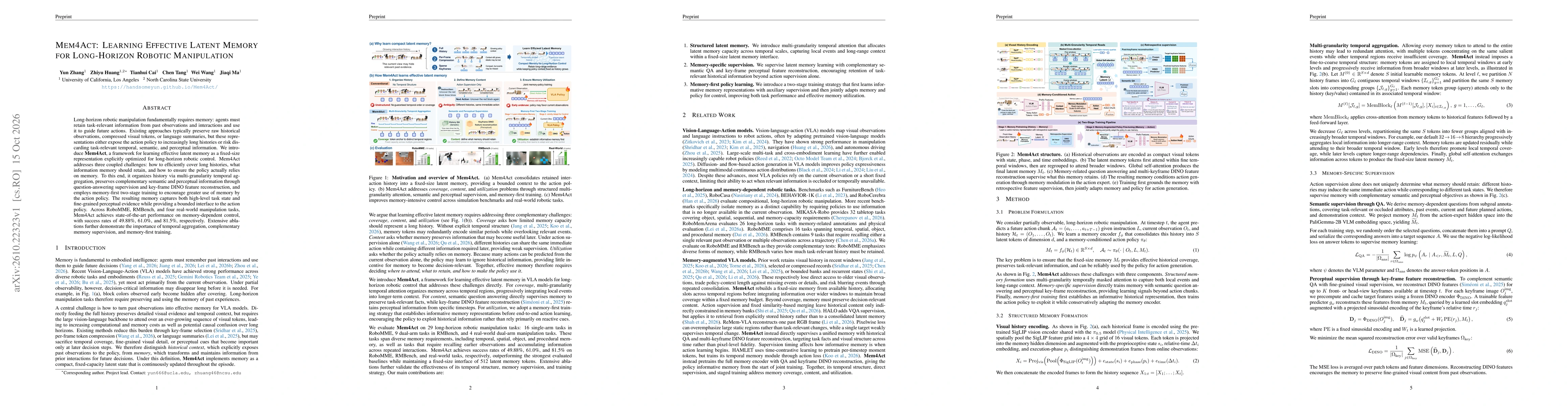 Thumbnail for Mem4Act: Learning Effective Latent Memory for Long-Horizon Robotic Manipulation