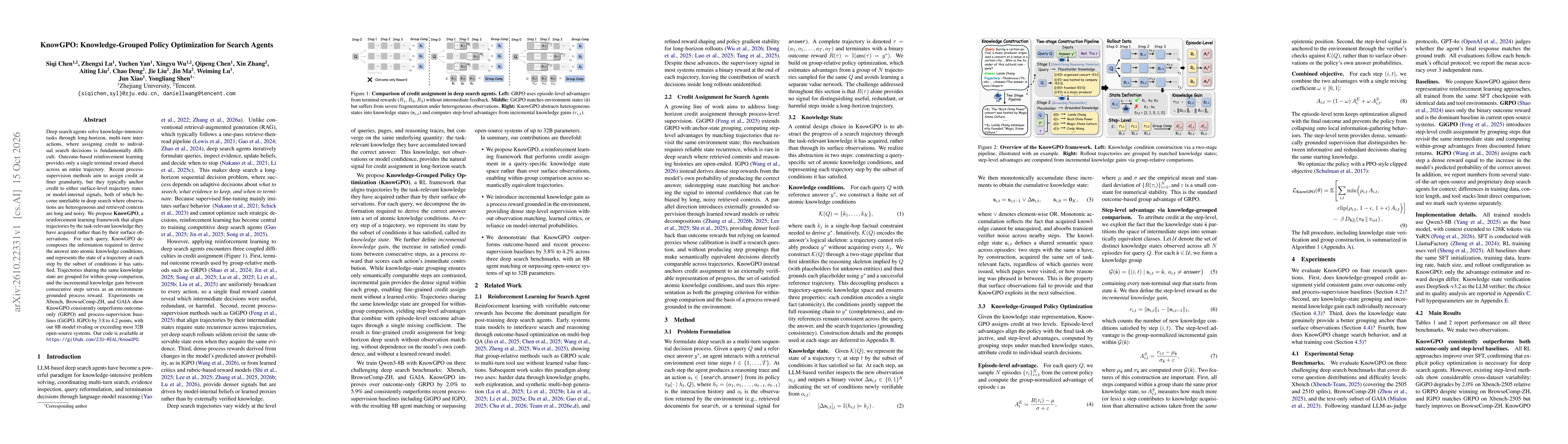 Thumbnail for KnowGPO: Knowledge-Grouped Policy Optimization for Search Agents