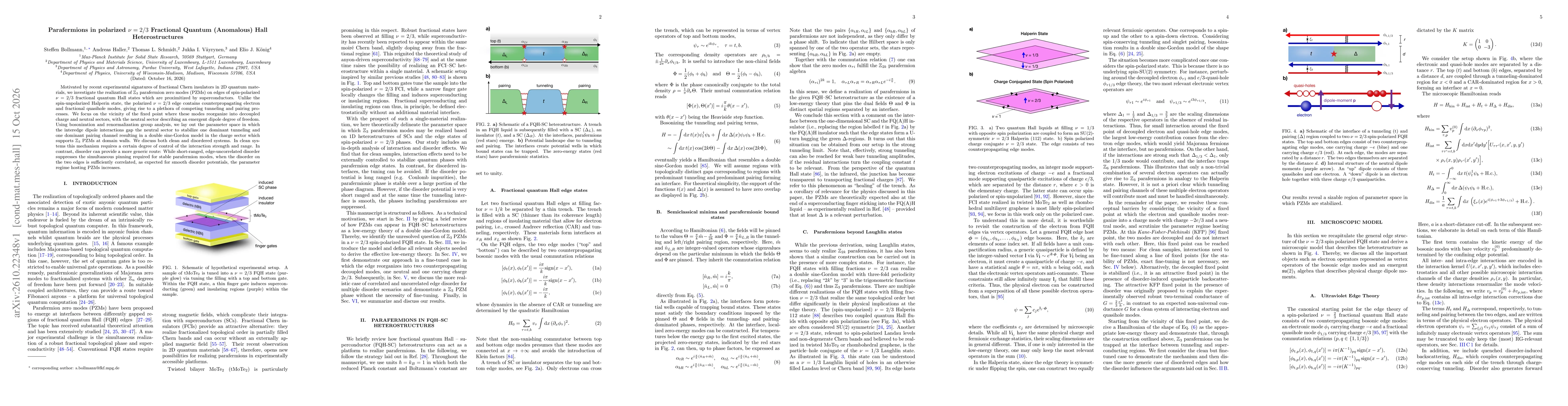 Thumbnail for Parafermions in polarized $ν=2/3$ Fractional Quantum (Anomalous) Hall Heterostructures