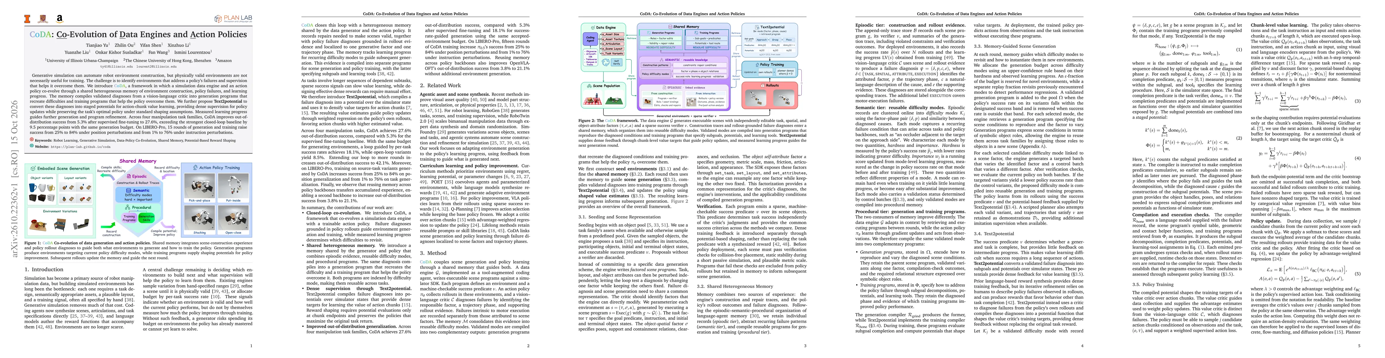 Thumbnail for CoDA: Co-Evolution of Data Engines and Action Policies