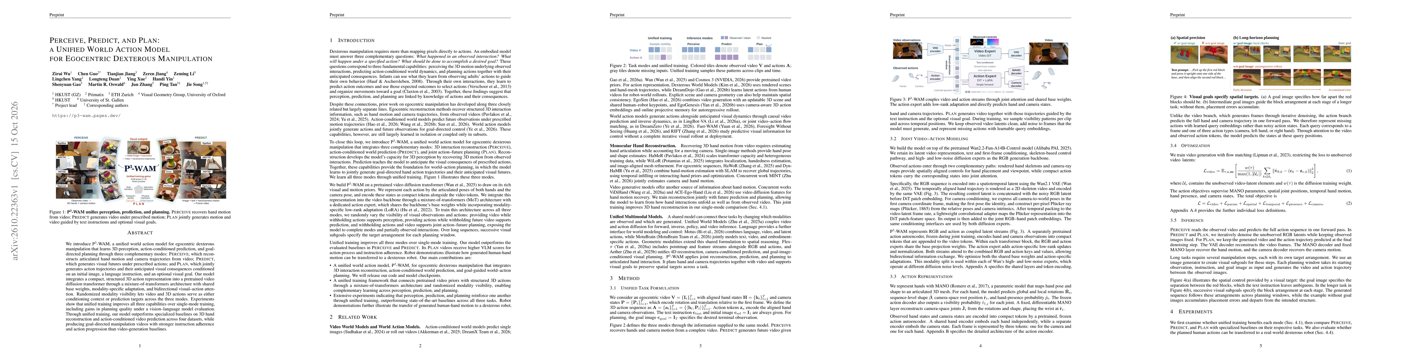 Thumbnail for Perceive, Predict, and Plan: a Unified World Action Model for Egocentric Dexterous Manipulation