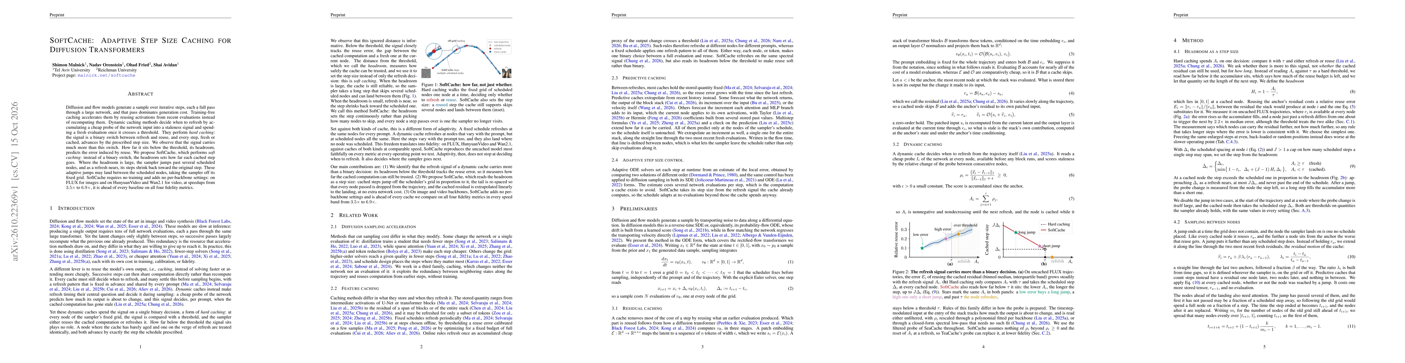 Thumbnail for SoftCache: Adaptive Step Size Caching for Diffusion Transformers
