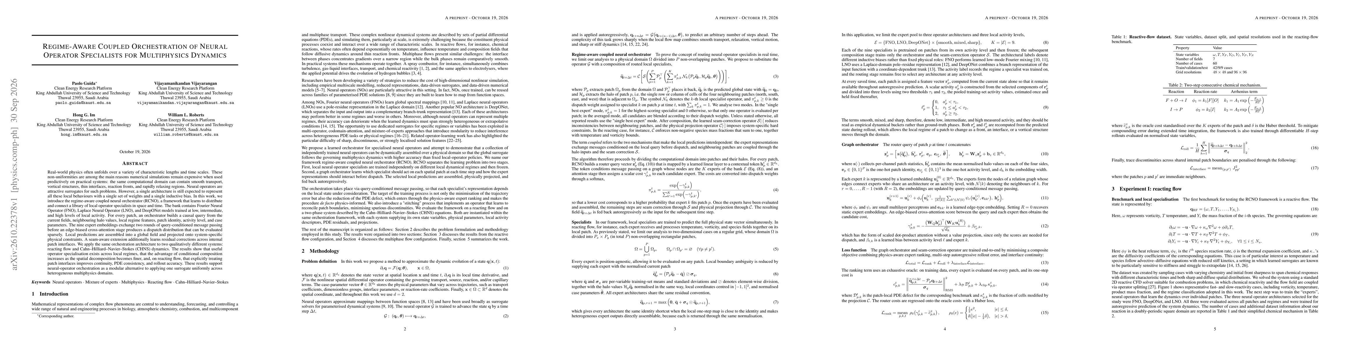 Thumbnail for Regime-Aware Coupled Orchestration of Neural Operator Specialists for Multiphysics Dynamics