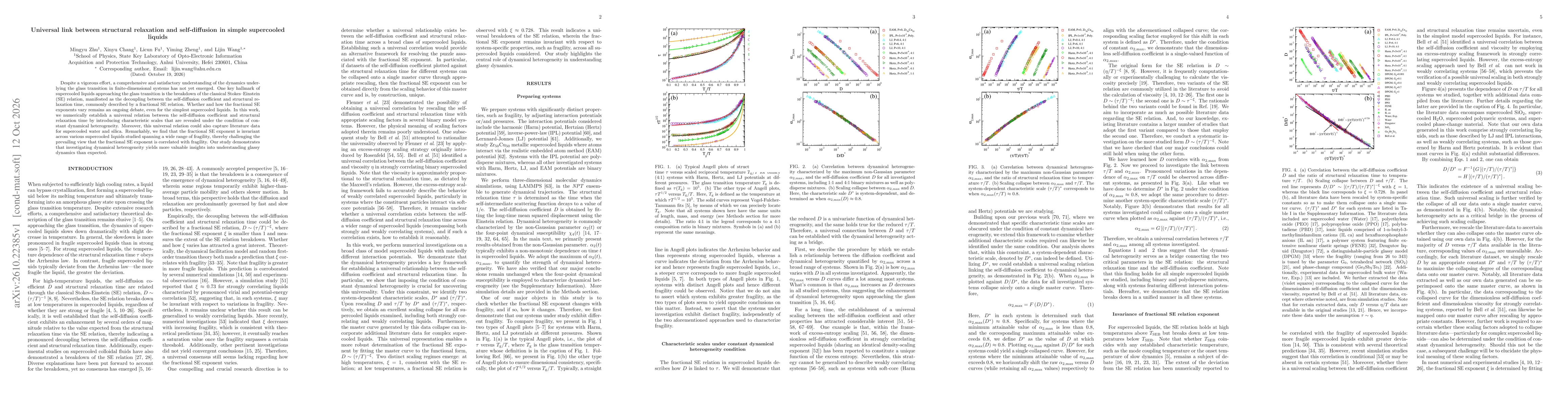 Thumbnail for Universal link between structural relaxation and self-diffusion in simple supercooled liquids