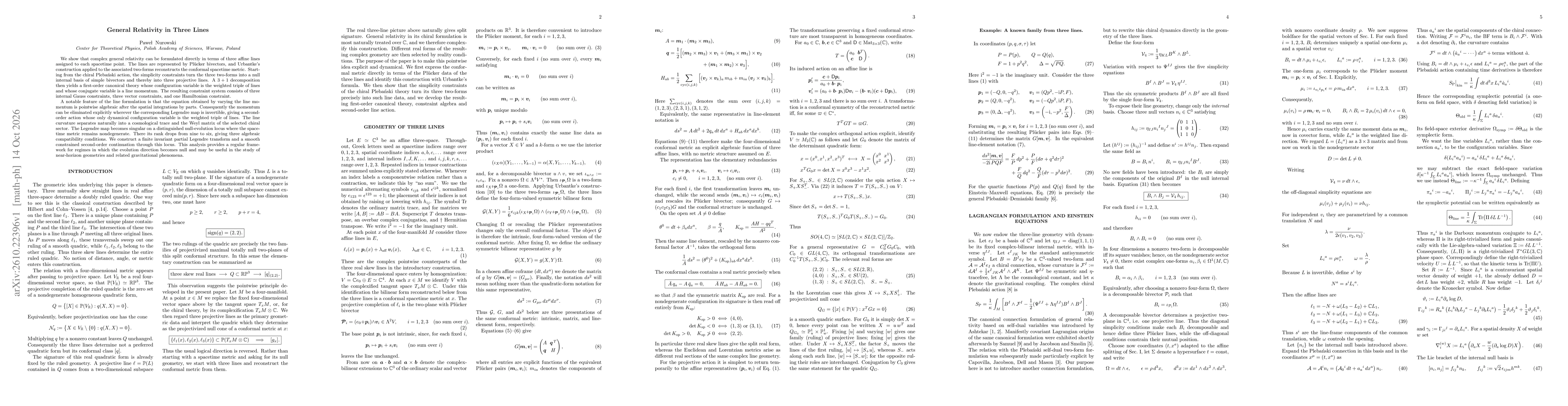 Thumbnail for General Relativity in Three Lines