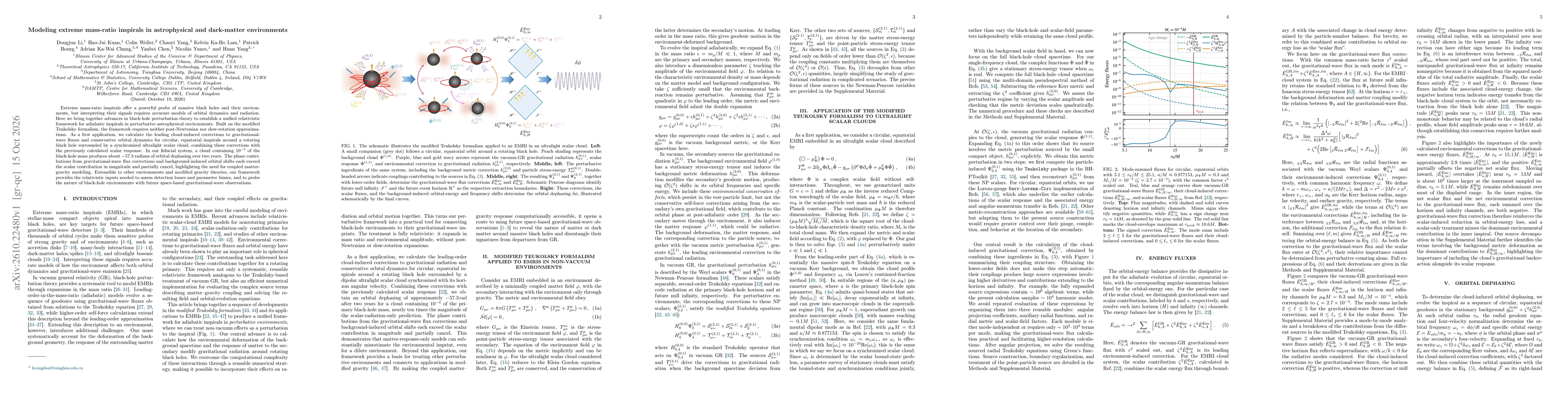 Thumbnail for Modeling extreme mass-ratio inspirals in astrophysical and dark-matter environments