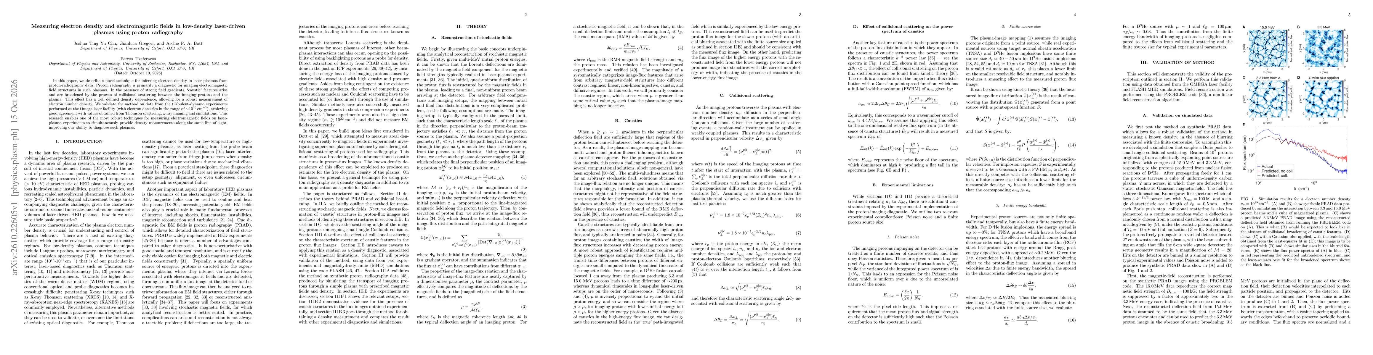 Thumbnail for Measuring electron density and electromagnetic fields in low-density laser-driven plasmas using proton radiography