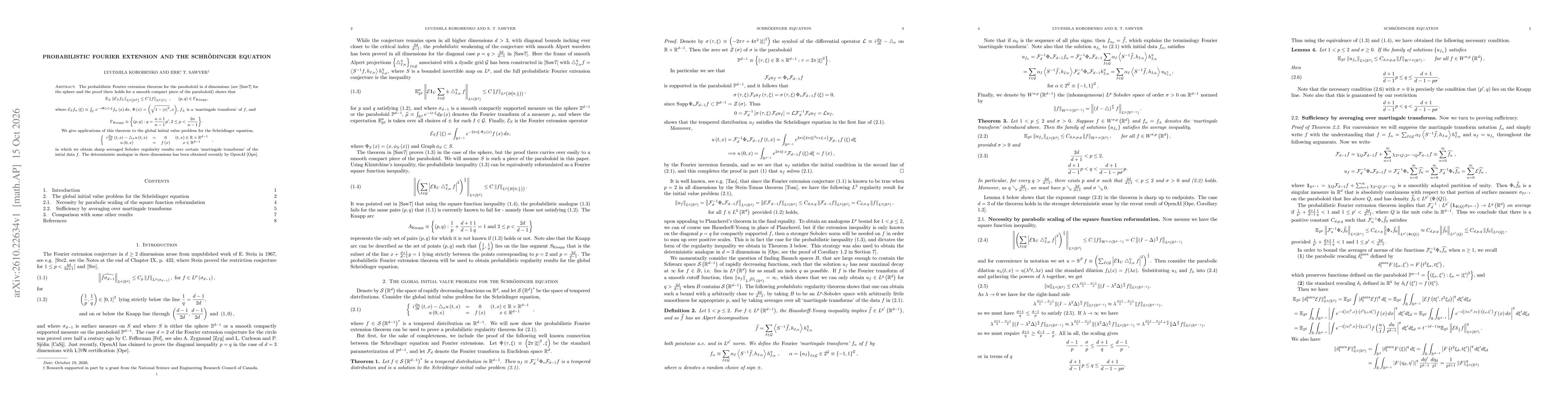 Thumbnail for Probabilistic Fourier extension and the Schrödinger equation