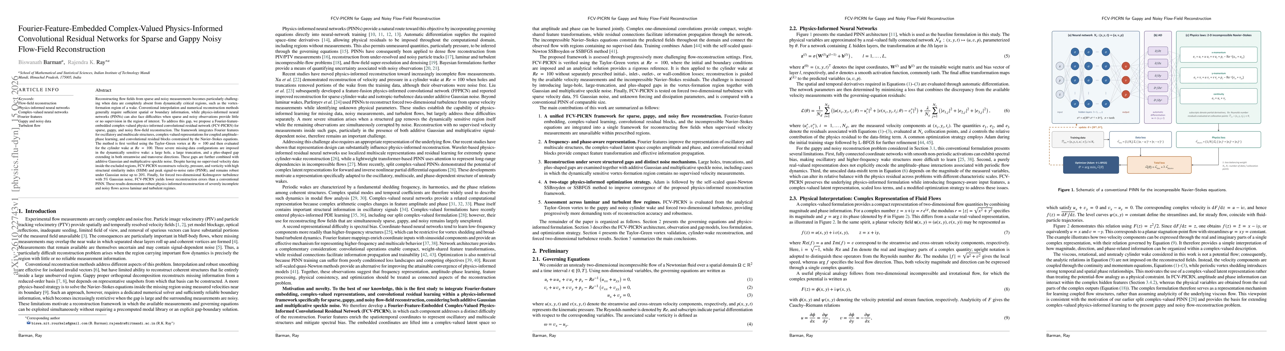 Thumbnail for Fourier-Feature-Embedded Complex-Valued Physics-Informed Convolutional Residual Networks for Sparse and Gappy Noisy Flow-Field Reconstruction