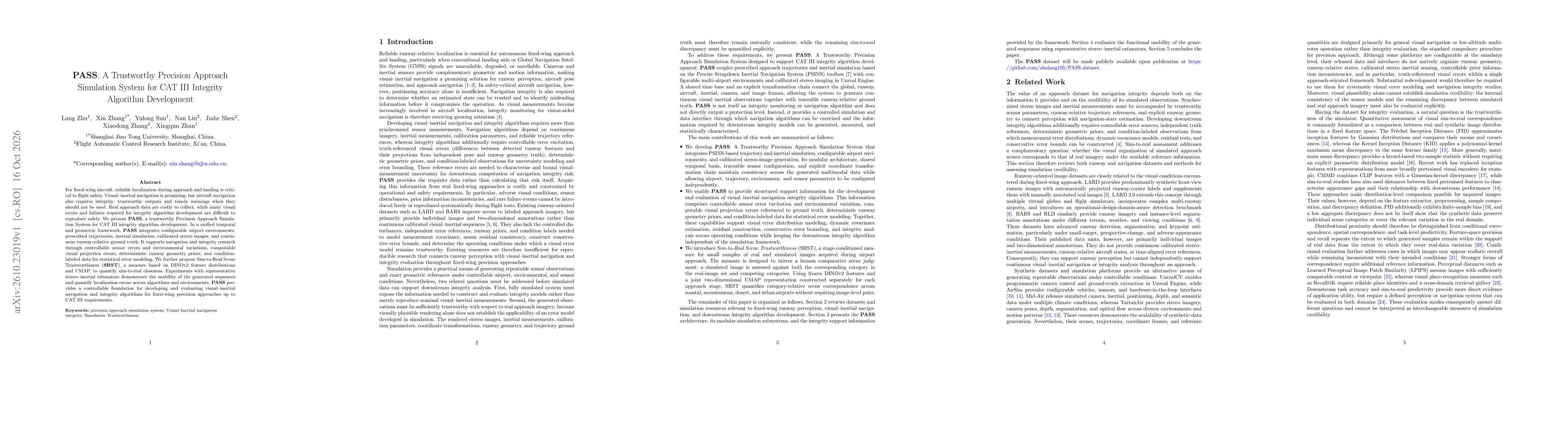 Thumbnail for PASS: A Trustworthy Precision Approach Simulation System for CAT III Integrity Algorithm Development