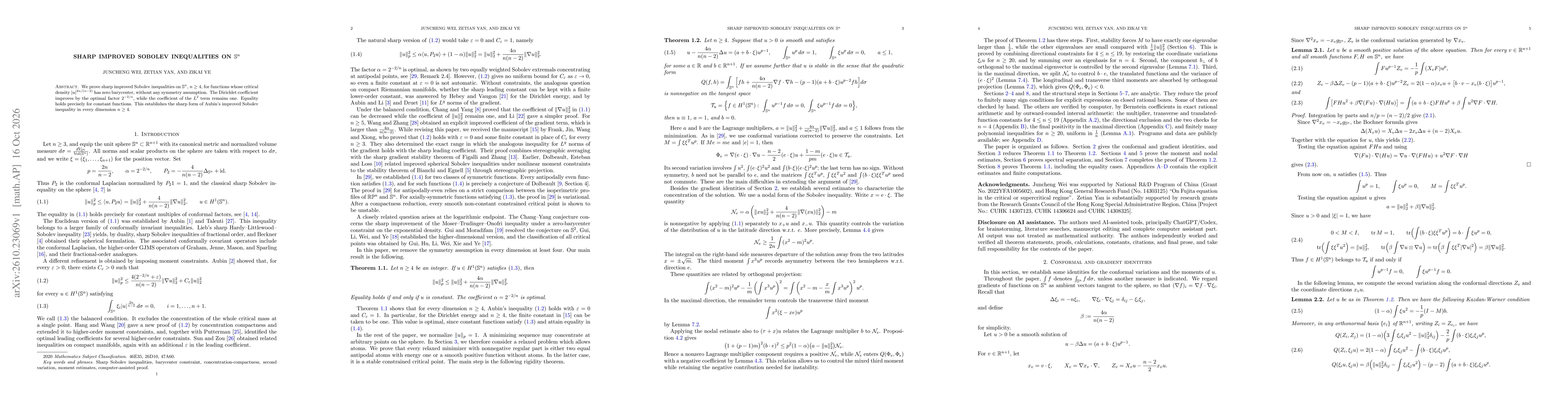 Thumbnail for Sharp improved Sobolev inequalities on $\mathbb{S}^n$