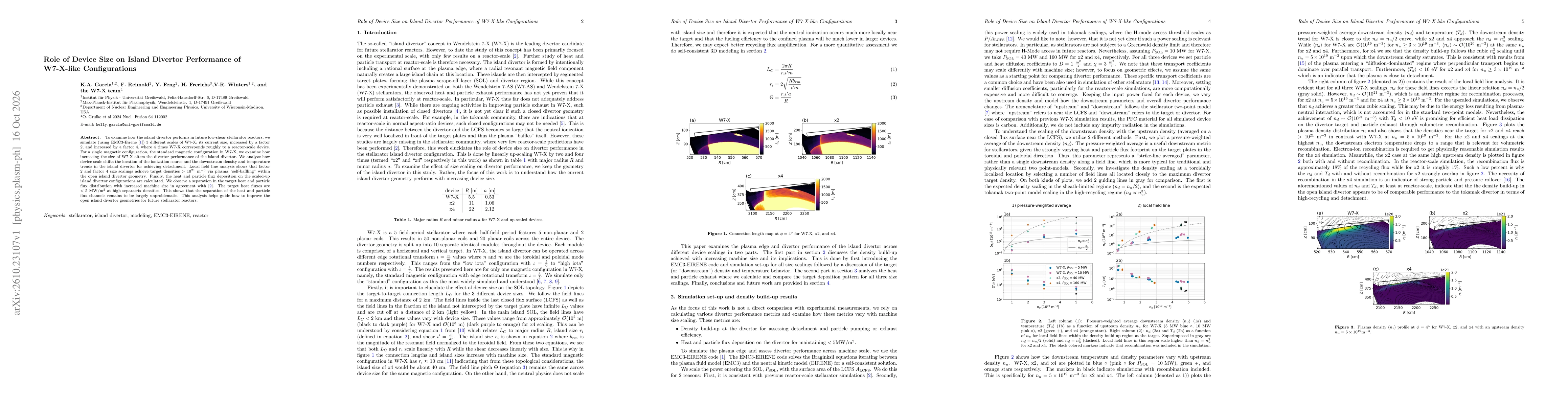 Thumbnail for Role of Device Size on Island Divertor Performance of W7-X-like Configurations