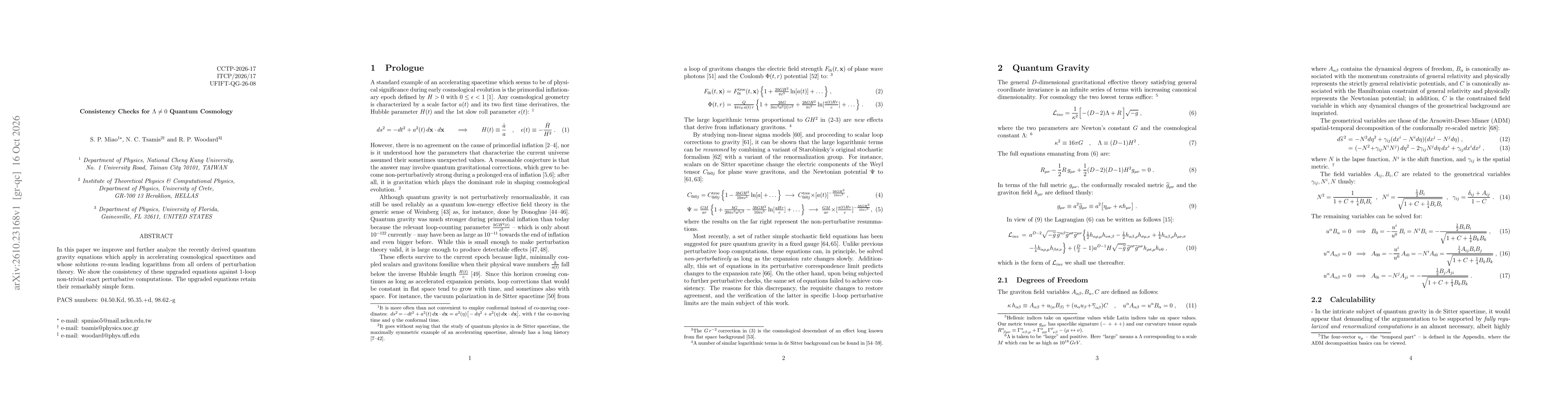 Thumbnail for Consistency Checks for Λ positive Quantum Cosmology