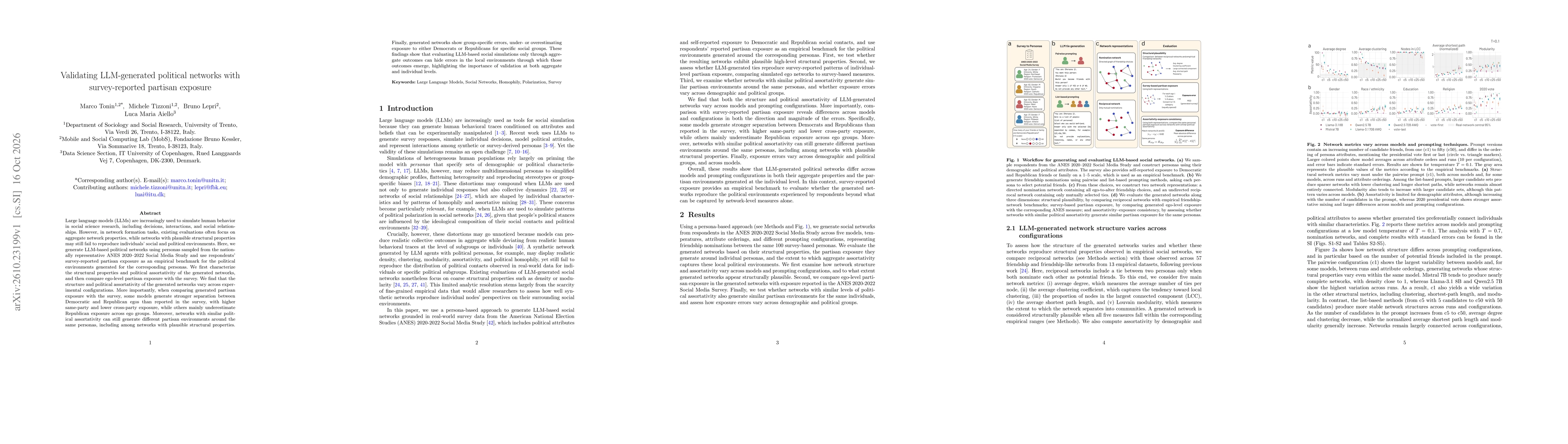 Thumbnail for Validating LLM-generated political networks with survey-reported partisan exposure