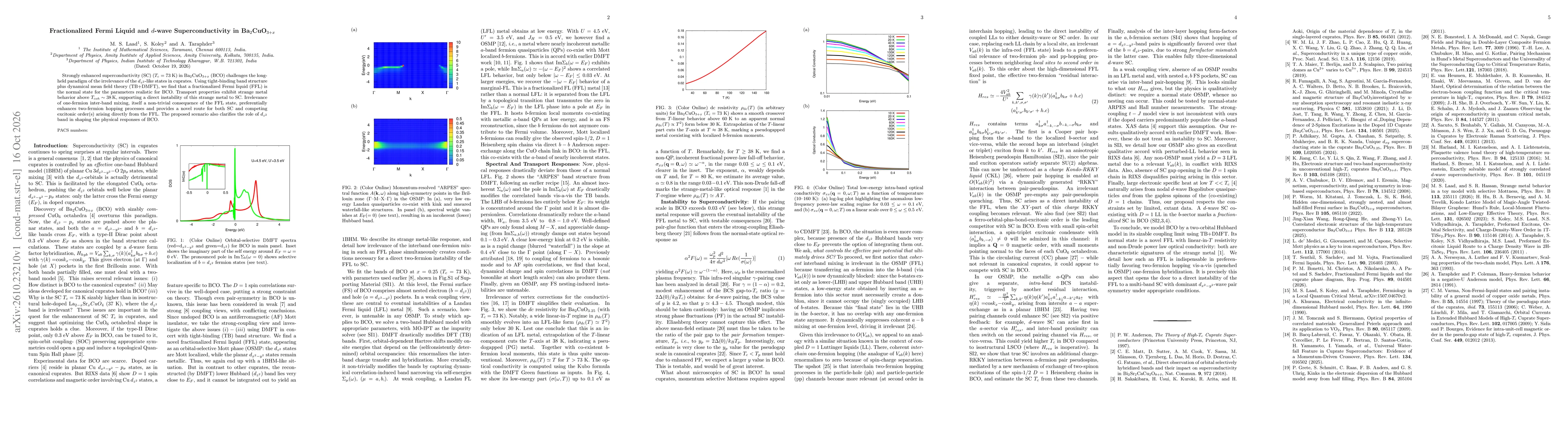 Thumbnail for Fractionalized Fermi Liquid and d-wave Superconductivity in Ba2CuO3+x
