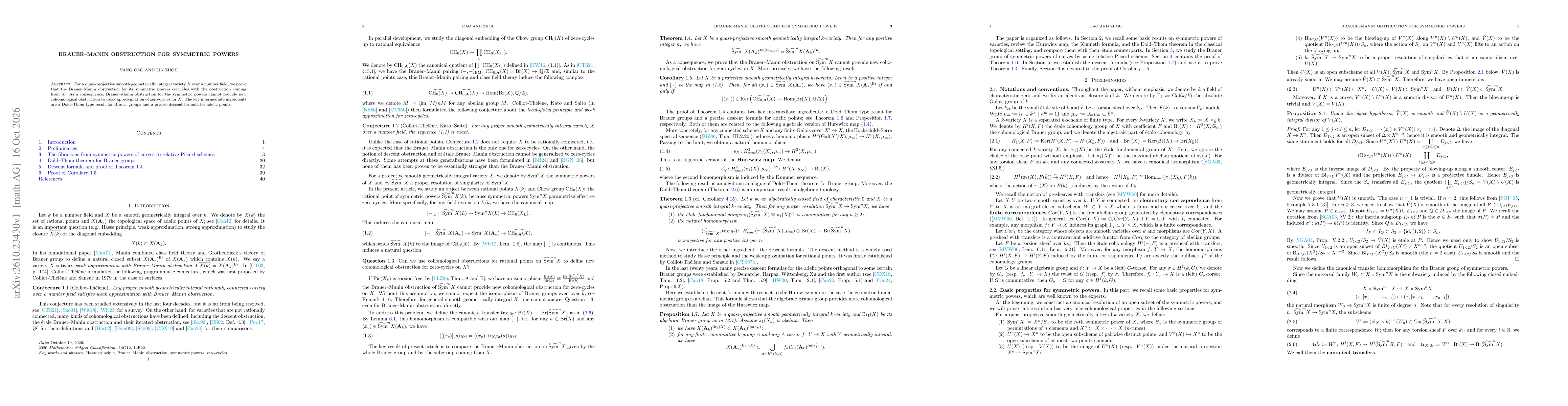 Thumbnail for Brauer-Manin obstruction for symmetric powers