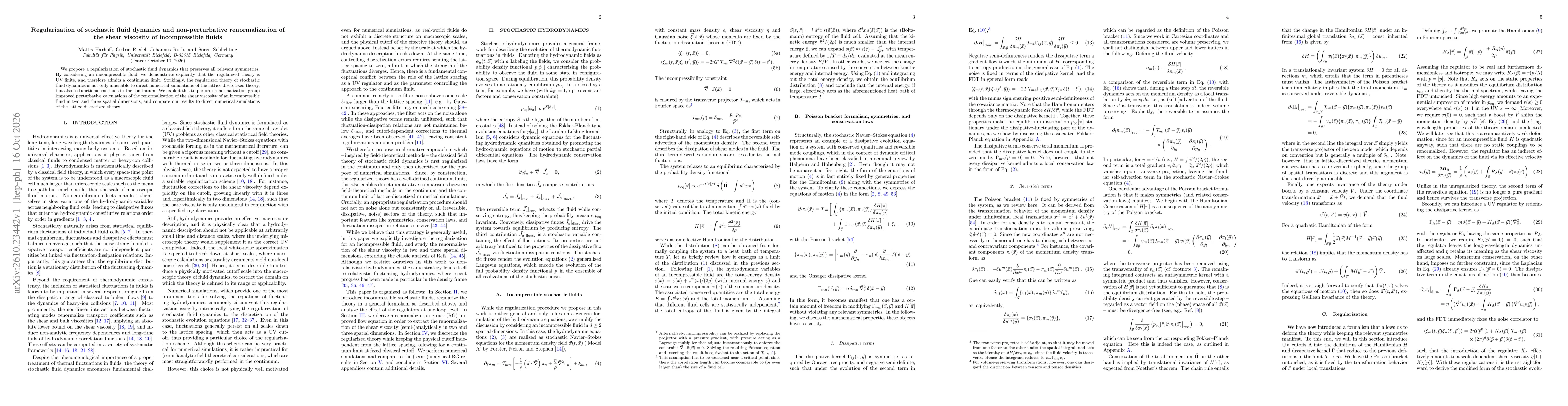 Thumbnail for Regularization of stochastic fluid dynamics and non-perturbative renormalization of the shear viscosity of incompressible fluids