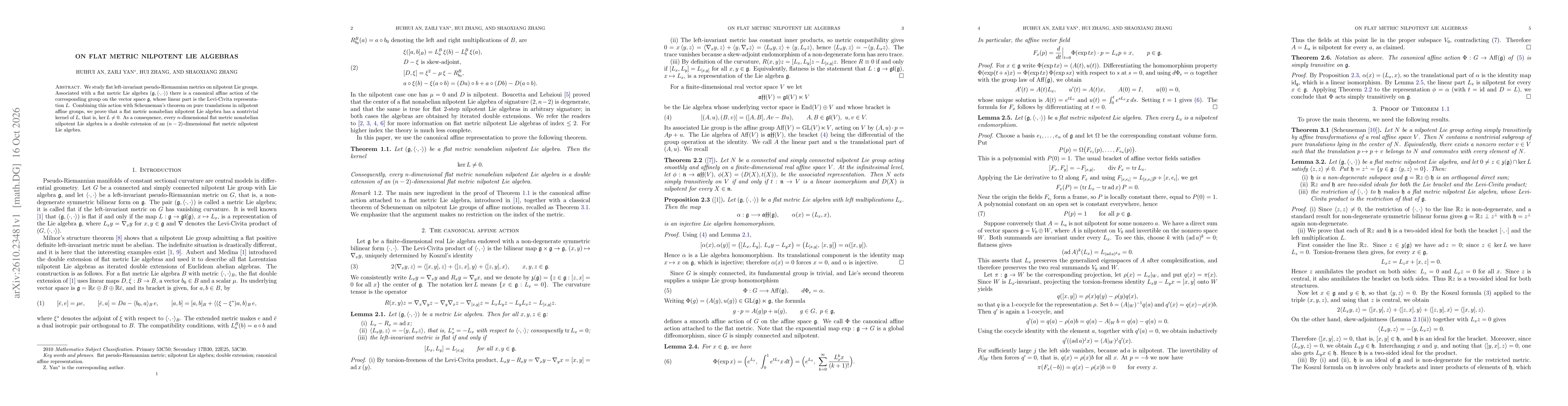 Thumbnail for On flat metric nilpotent Lie algebras