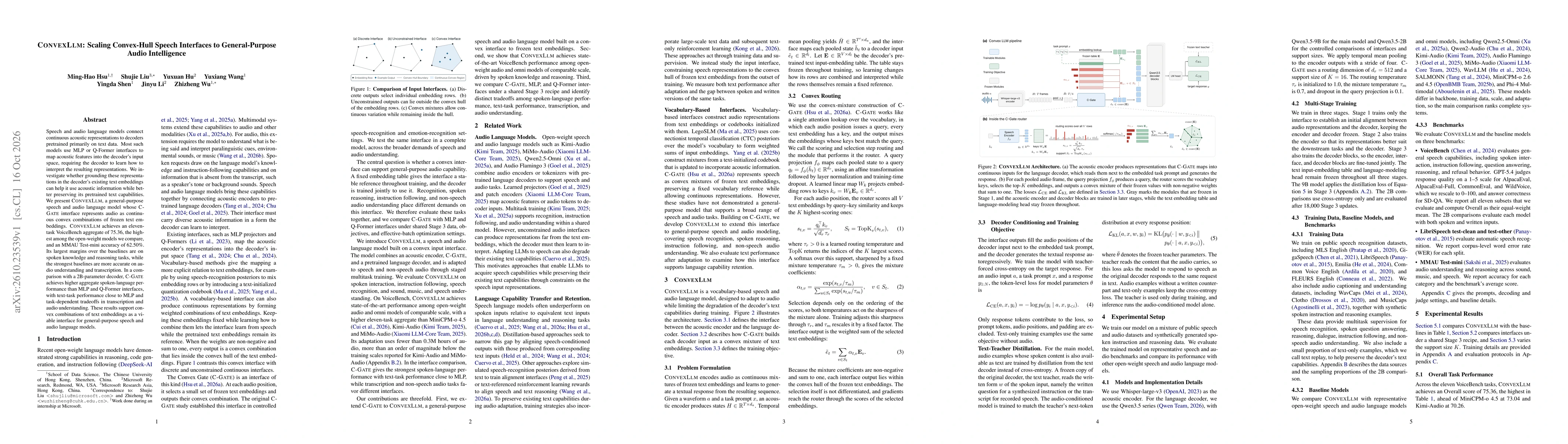 Thumbnail for ConvexLLM: Scaling Convex-Hull Speech Interfaces to General-Purpose Audio Intelligence