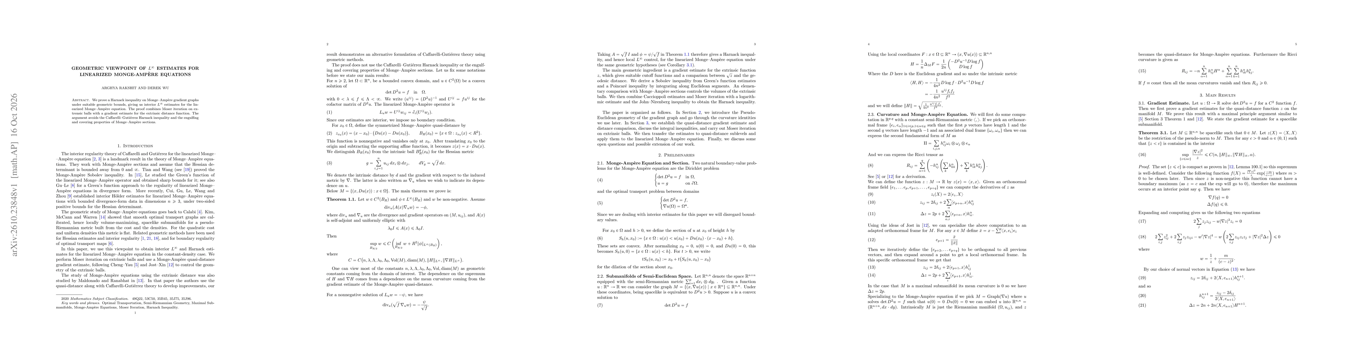 Thumbnail for Geometric Viewpoint of $L^\infty$ Estimates for Linearized Monge-Ampère Equations