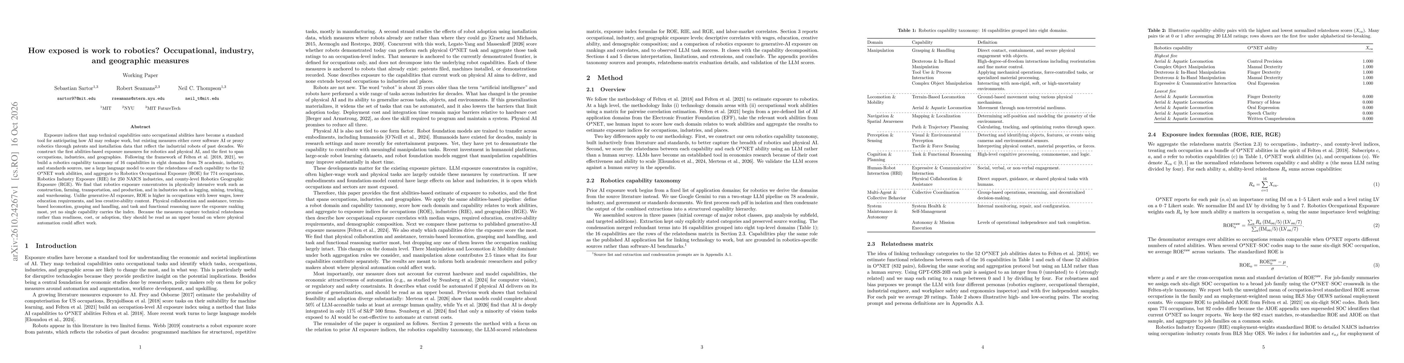 Thumbnail for How exposed is work to robotics? Occupational, industry, and geographic measures