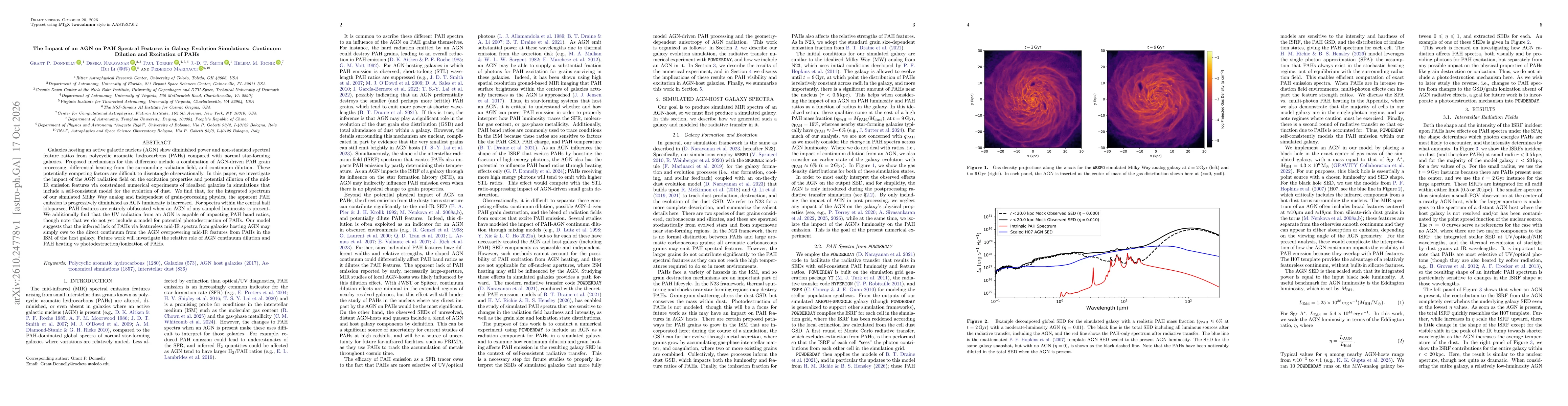 Thumbnail for The Impact of an AGN on PAH Spectral Features in Galaxy Evolution Simulations: Continuum Dilution and Excitation of PAHs
