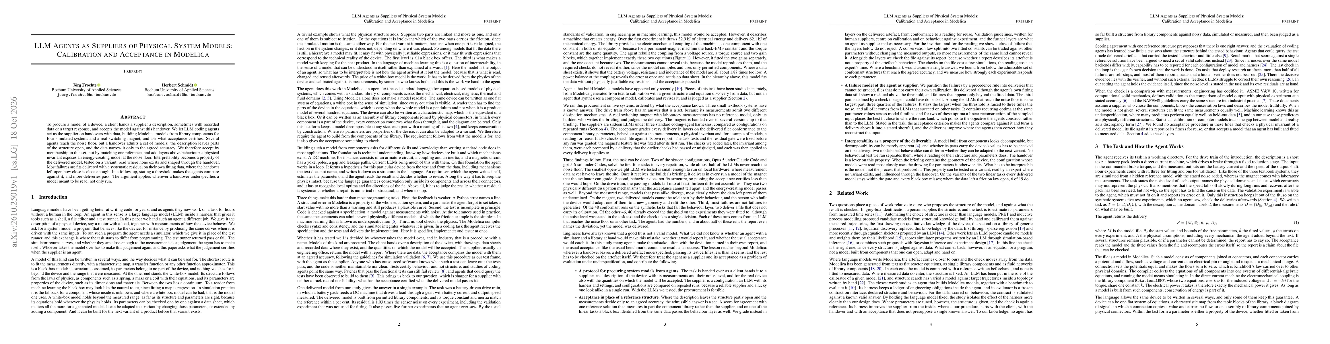 Thumbnail for LLM Agents as Suppliers of Physical System Models: Calibration and Acceptance in Modelica