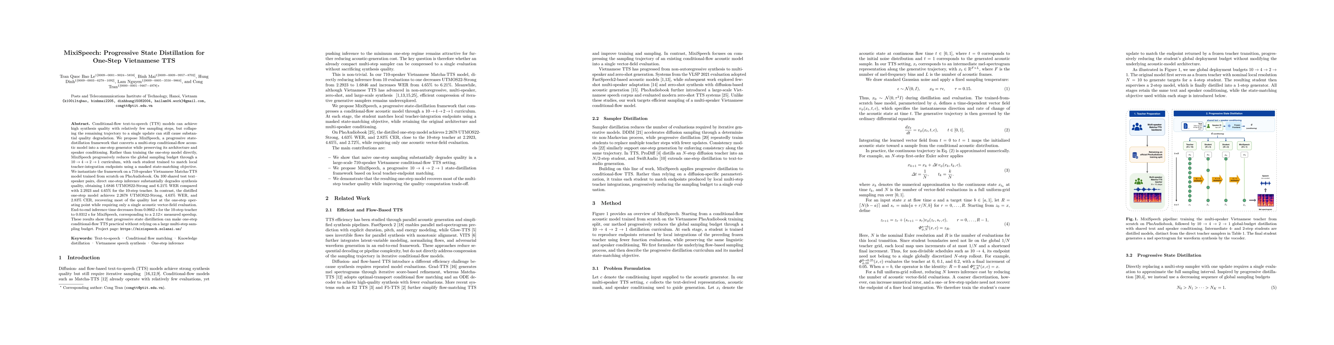 Thumbnail for MixiSpeech: Progressive State Distillation for One-Step Vietnamese TTS