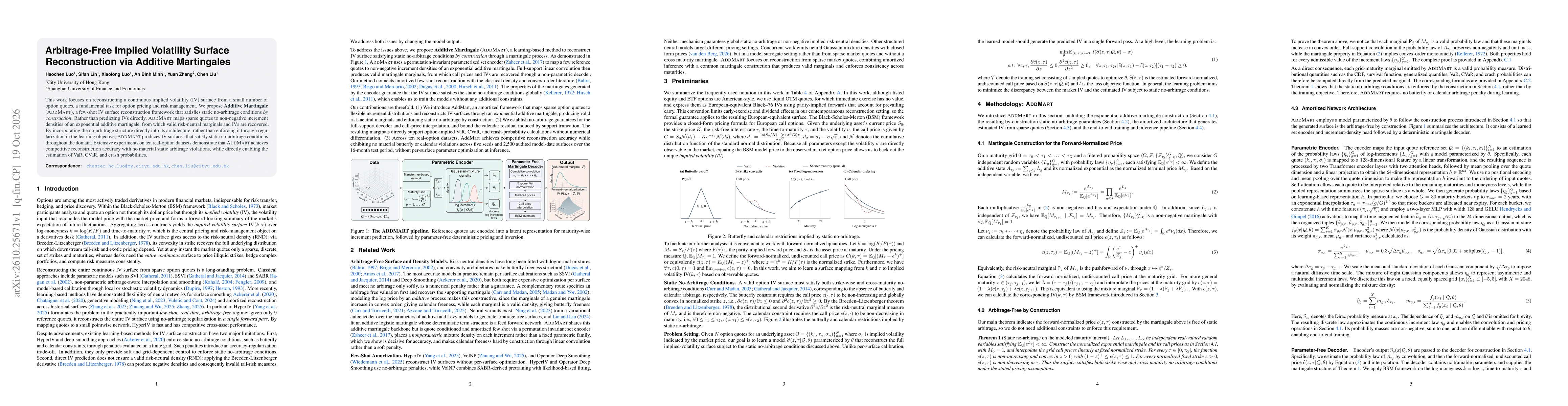Thumbnail for Arbitrage-Free Implied Volatility Surface Reconstruction via Additive Martingales