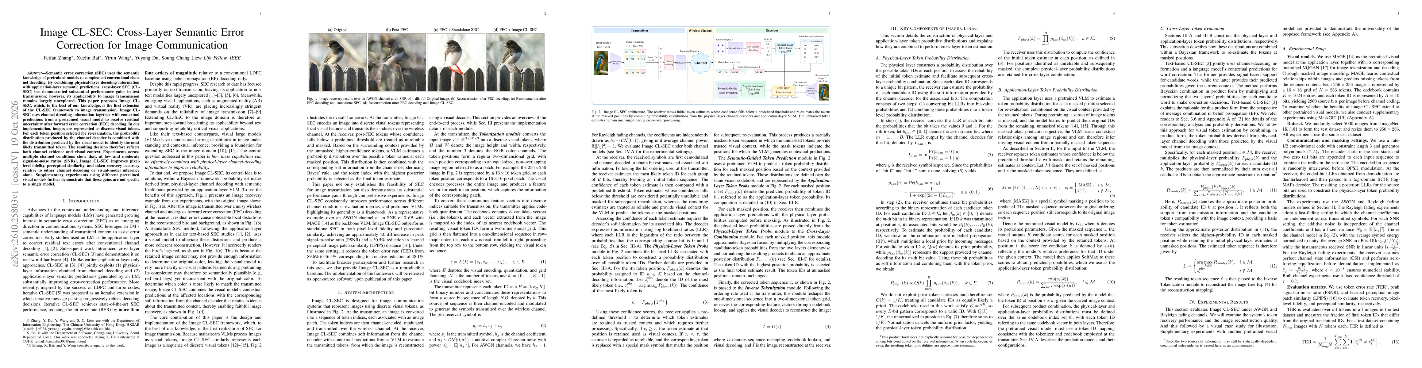 Thumbnail for Image CL-SEC: Cross-Layer Semantic Error Correction for Image Communication