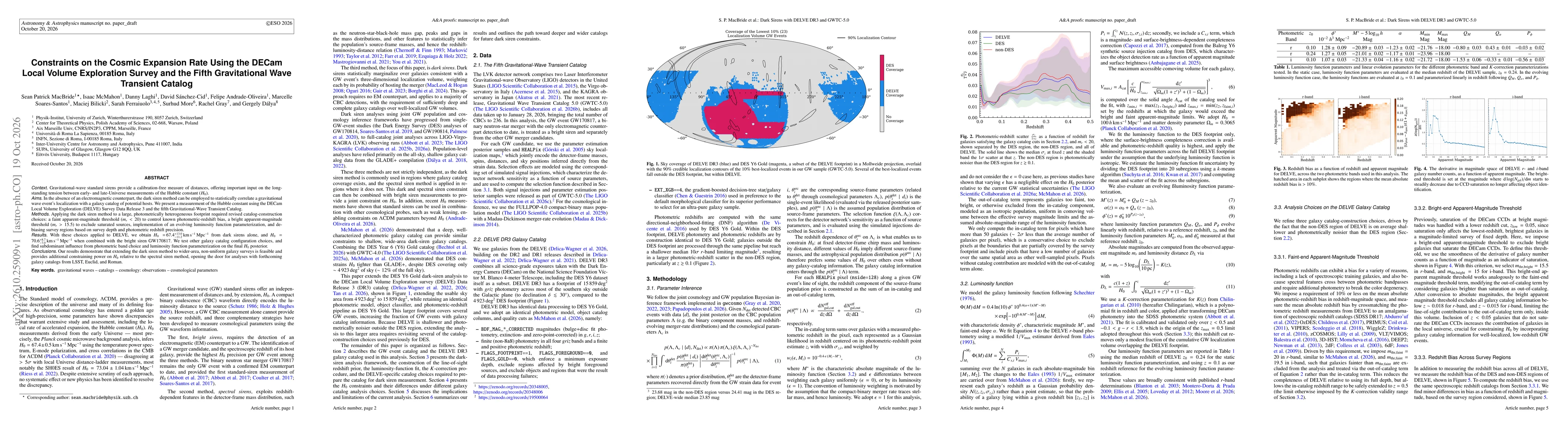 Thumbnail for Constraints on the Cosmic Expansion Rate Using the DECam Local Volume Exploration Survey and the Fifth Gravitational Wave Transient Catalog