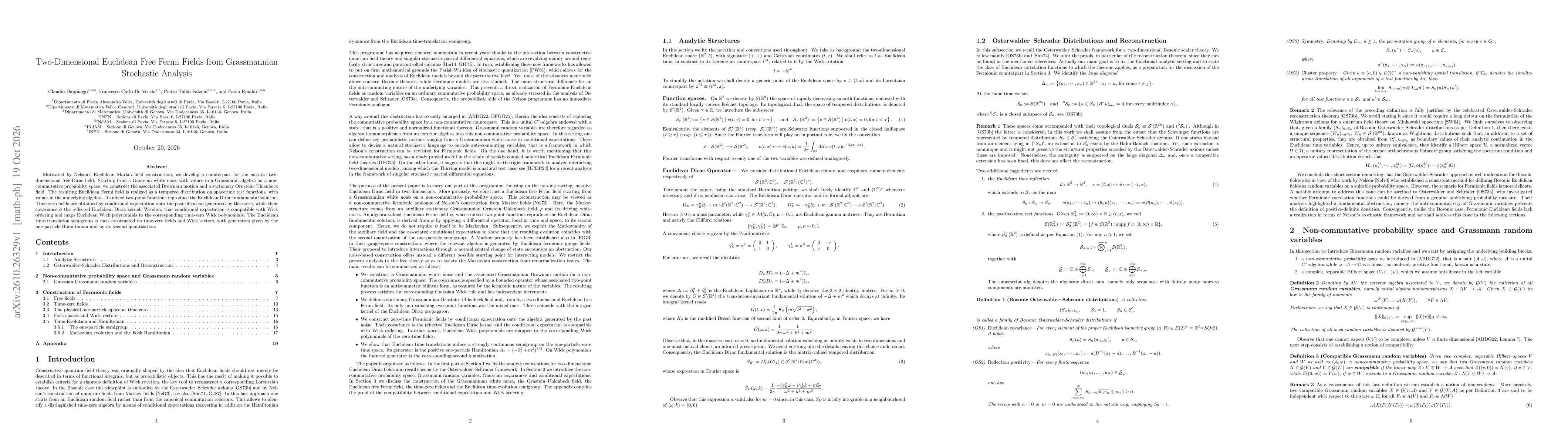 Thumbnail for Two-Dimensional Euclidean Free Fermi Fields from Grassmannian Stochastic Analysis