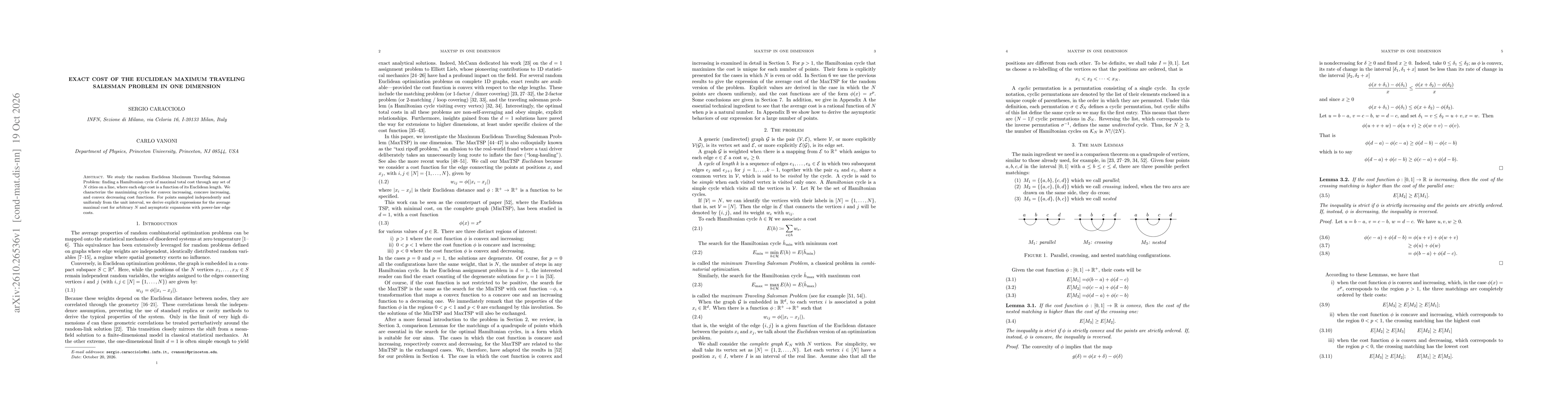Thumbnail for Exact cost of the Euclidean Maximum Traveling Salesman Problem in one dimension