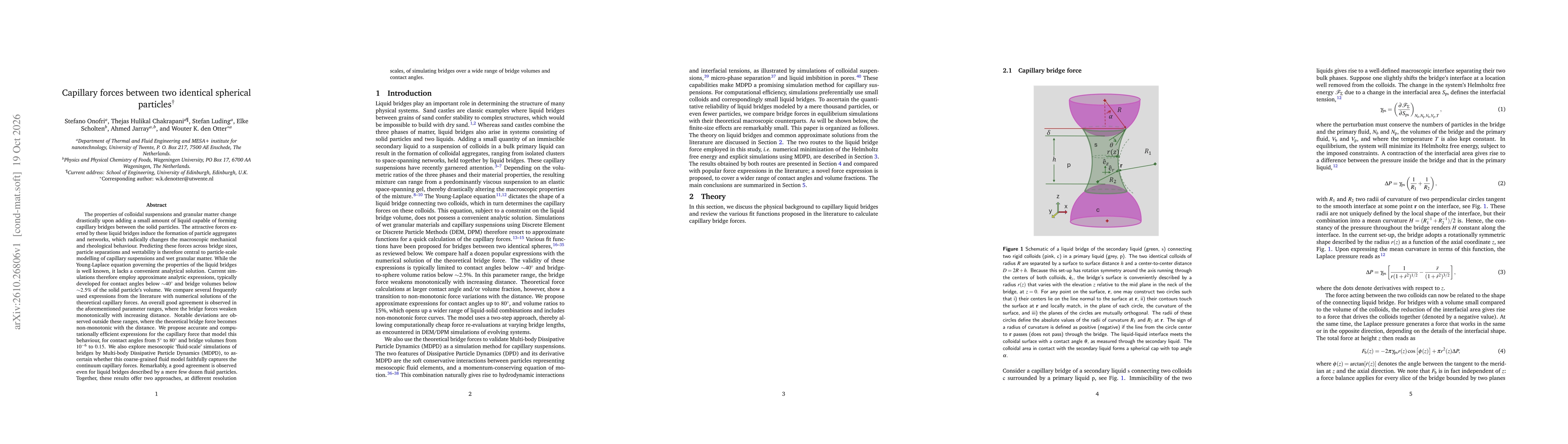 Thumbnail for Capillary forces between two identical spherical particles