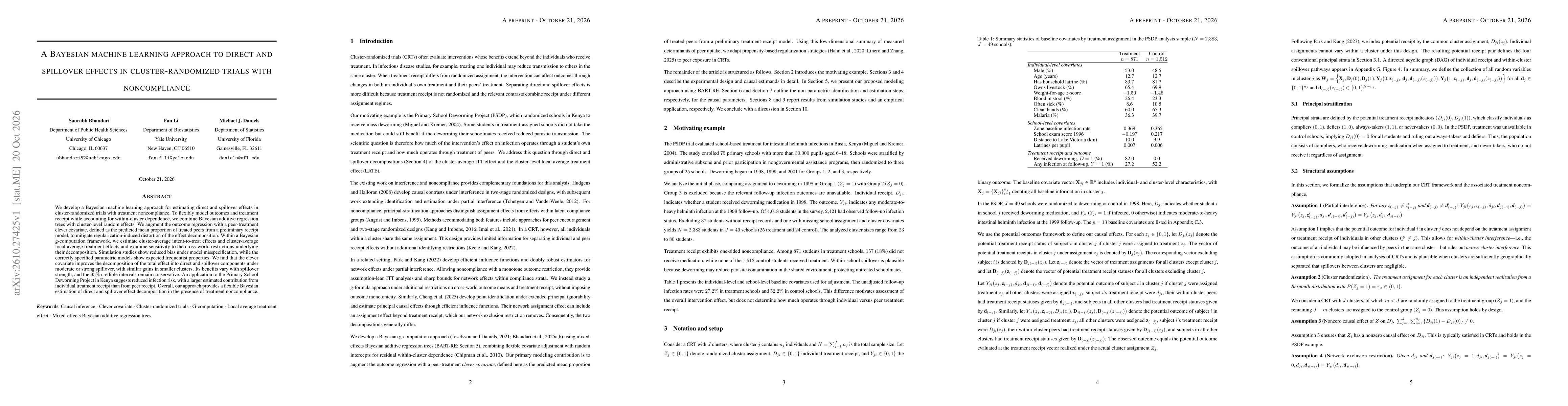 Thumbnail for A Bayesian machine learning approach to direct and spillover effects in cluster-randomized trials with noncompliance