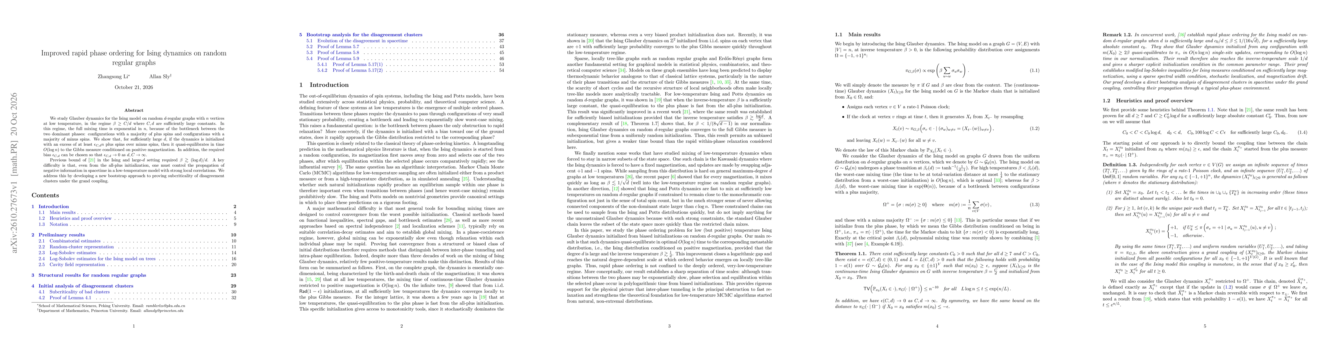 Thumbnail for Improved rapid phase ordering for Ising dynamics on random regular graphs
